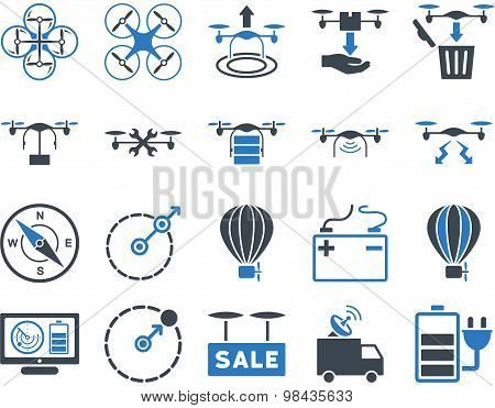 Air drone and quadcopter tool icons