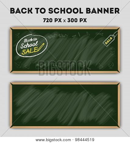 chalkboard banner background.for web banner