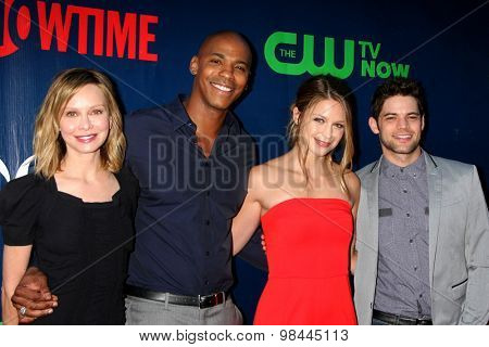 LOS ANGELES - AUG 10:  Calista Flockhart, Mehcad Brooks, Melissa Benoist, Jeremy Jordan at the CBS TCA Summer 2015 Party at the Pacific Design Center on August 10, 2015 in West Hollywood, CA