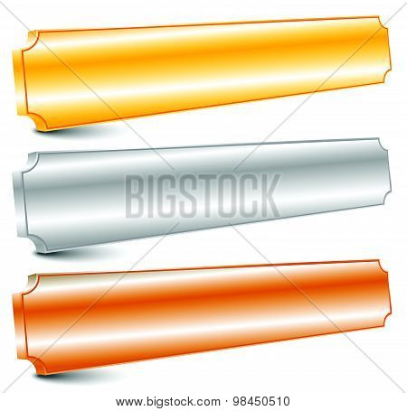 Plaque, Plaquettes With Blank Space. Editable Vector.