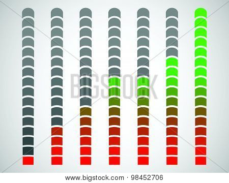 Vector Progress Bars For Measurement Concepts. Progression, Charging.
