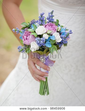 bridal bouquet made of polymer clay
