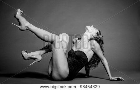 Woman model in swimsuit