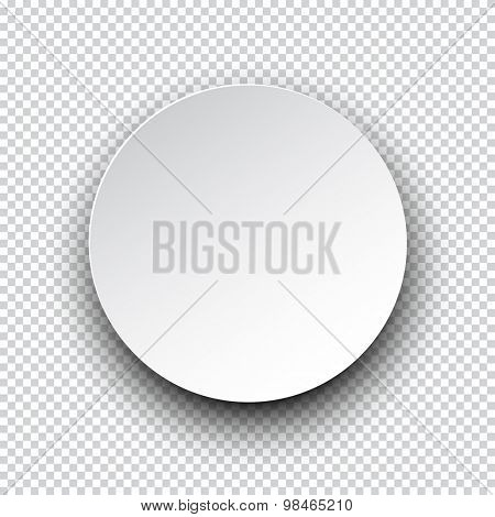 Vector illustration of white paper round speech bubble with shadow. Eps10.