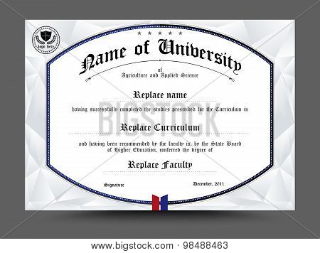 Diploma Certificate Template Design. Vector Illustration.