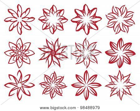 Flower In Red Vector Design Element
