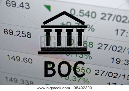 Building icon with inscription Boc