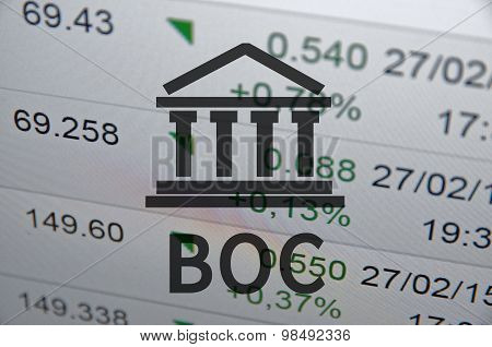 Building icon with inscription Boc