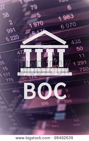 Building icon with inscription Boc