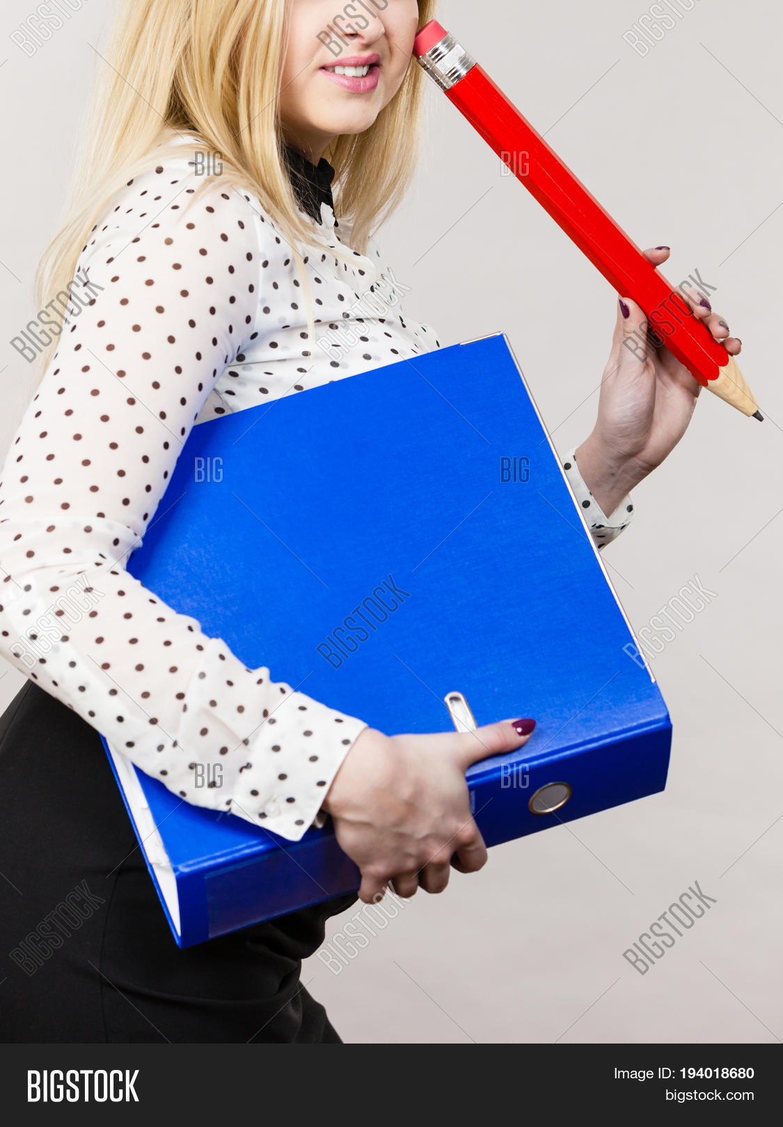 Woman Holding Binder Image & Photo (Free Trial) Bigstock