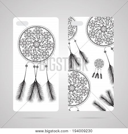 Mobile Phone Cover Back And Screen, Pattern. Vector Illustration, Template For Phone Case.