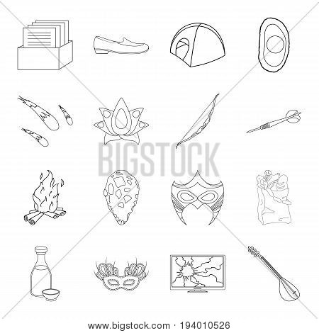 Fitness, space, Brazil and other  icon in outline style.Prehistoric, shopping, music icons in set collection.