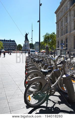 Velib Bike Rental Station In Paris