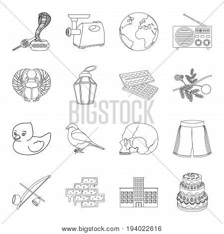 building, sports, cooking and other  icon in outline style.history, space, education icons in set collection.