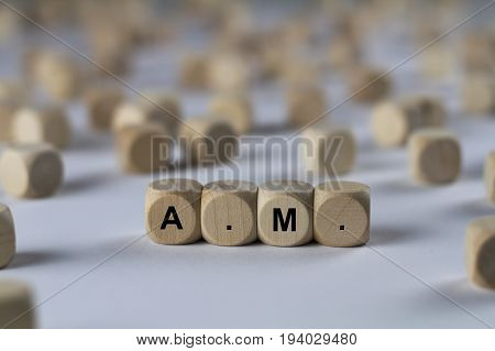 A.m. - Cube With Letters, Sign With Wooden Cubes