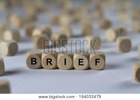 Brief - Cube With Letters, Sign With Wooden Cubes