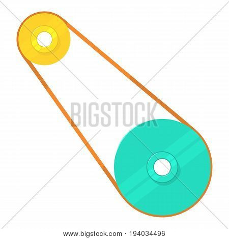 Chain gear icon. Cartoon illustration of chain gear vector icon for web isolated on white background