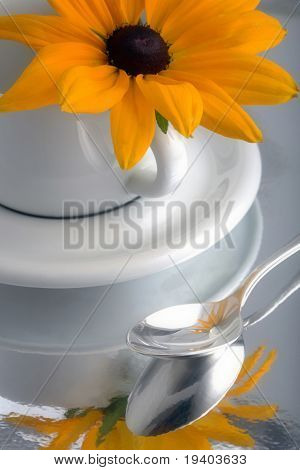 Caffee pohár s květinou