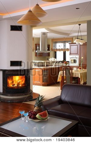 Interior of classically living room.