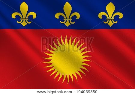 Flag of Basse-Terre is a French commune in the Guadaloupe department of France in the Lesser Antilles. 3d illustration