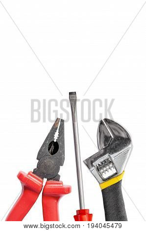 Tool set of wrench adjustable spanner pliers and screwdriver