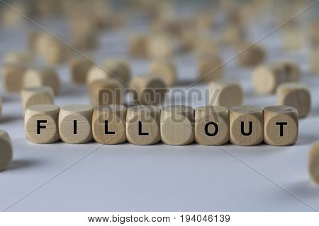 Fill Out - Cube With Letters, Sign With Wooden Cubes
