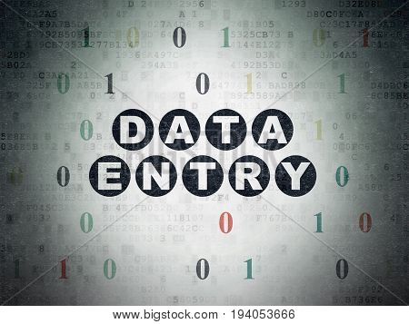 Data concept: Painted black text Data Entry on Digital Data Paper background with Binary Code