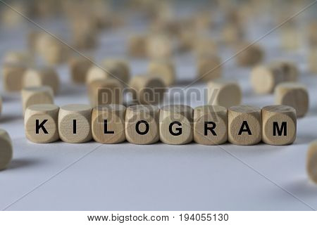 Kilogram - Cube With Letters, Sign With Wooden Cubes