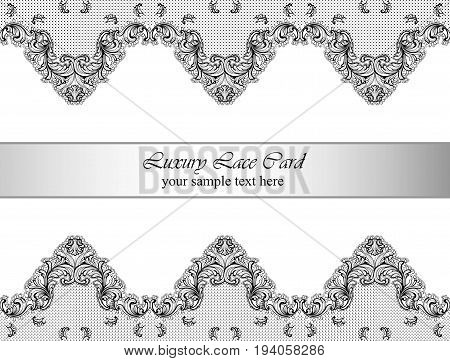 Vintage delicate Lace card. Handmade ornament for invitations, prints, decor, greetingcards. Vector illustrations