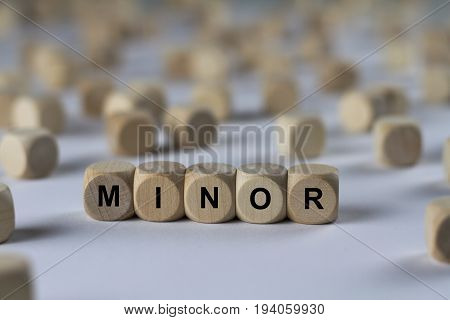 Minor - Cube With Letters, Sign With Wooden Cubes