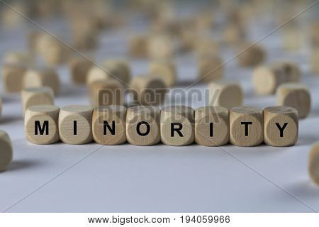 Minority - Cube With Letters, Sign With Wooden Cubes