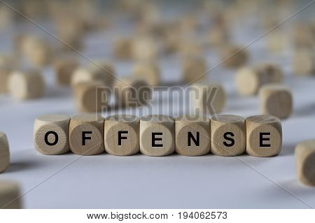 Offense - Cube With Letters, Sign With Wooden Cubes