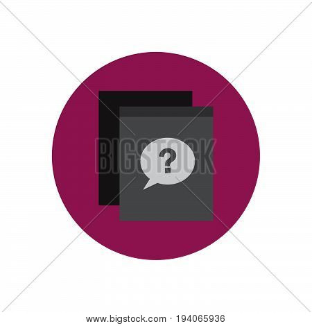 FAQ frequently asked questions flat icon. Round colorful button circular vector sign logo illustration. Flat style design