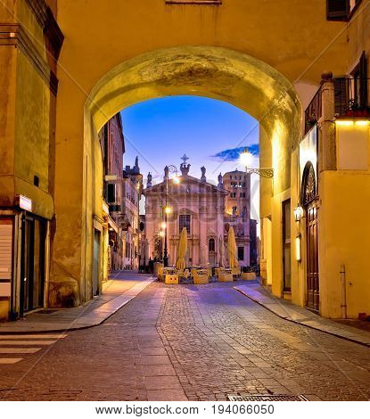 Mantova City Piazza Sordello Evening View