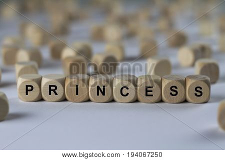 Princess - Cube With Letters, Sign With Wooden Cubes