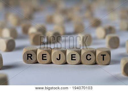 Reject - Cube With Letters, Sign With Wooden Cubes