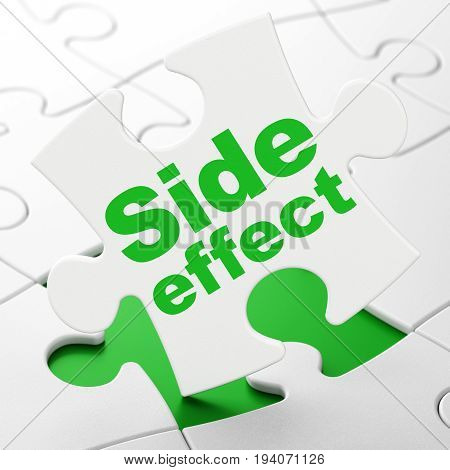 Healthcare concept: Side Effect on White puzzle pieces background, 3D rendering