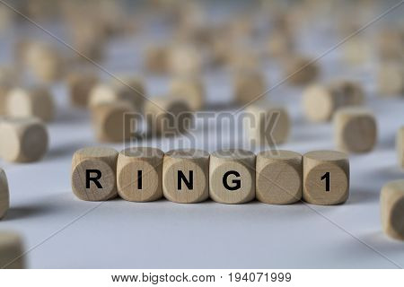Ring 1 - Cube With Letters, Sign With Wooden Cubes
