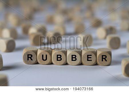 Rubber - Cube With Letters, Sign With Wooden Cubes
