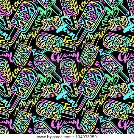 Ice Cream Geometrical  Seamless Pattern.