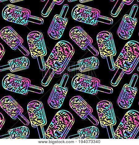 Ice Cream Geometrical  Seamless Pattern.