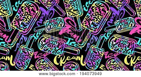 Ice Cream Geometrical  Seamless Pattern.