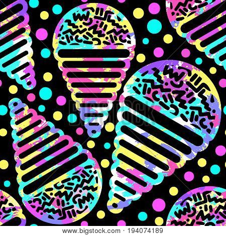 Ice Cream Geometrical  Seamless Pattern.