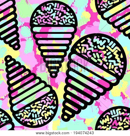 Ice Cream Geometrical  Seamless Pattern.