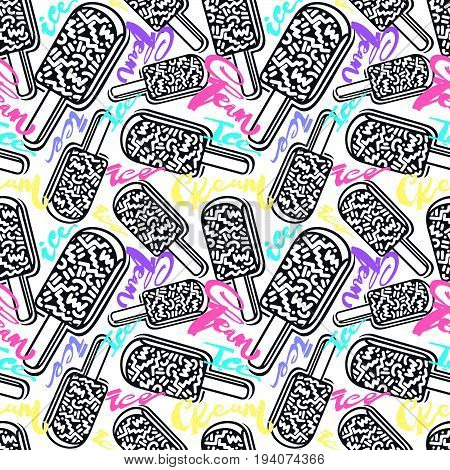 Ice Cream Geometrical  Seamless Pattern.