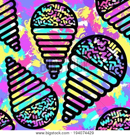 Ice Cream Geometrical  Seamless Pattern.