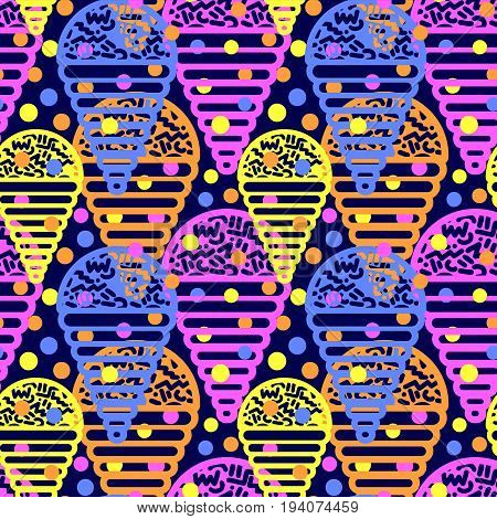Ice Cream Geometrical  Seamless Pattern.