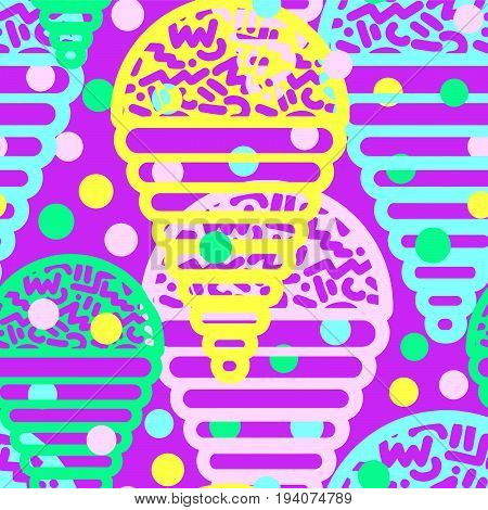 Ice Cream Geometrical  Seamless Pattern.