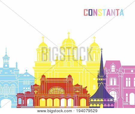 Constanta skyline pop in editable vector file
