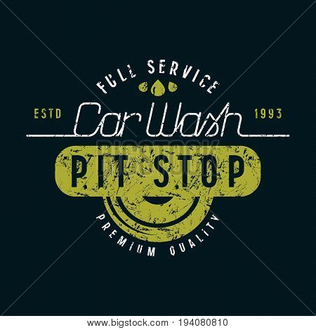 Car Wash And Pit Stop Emblem